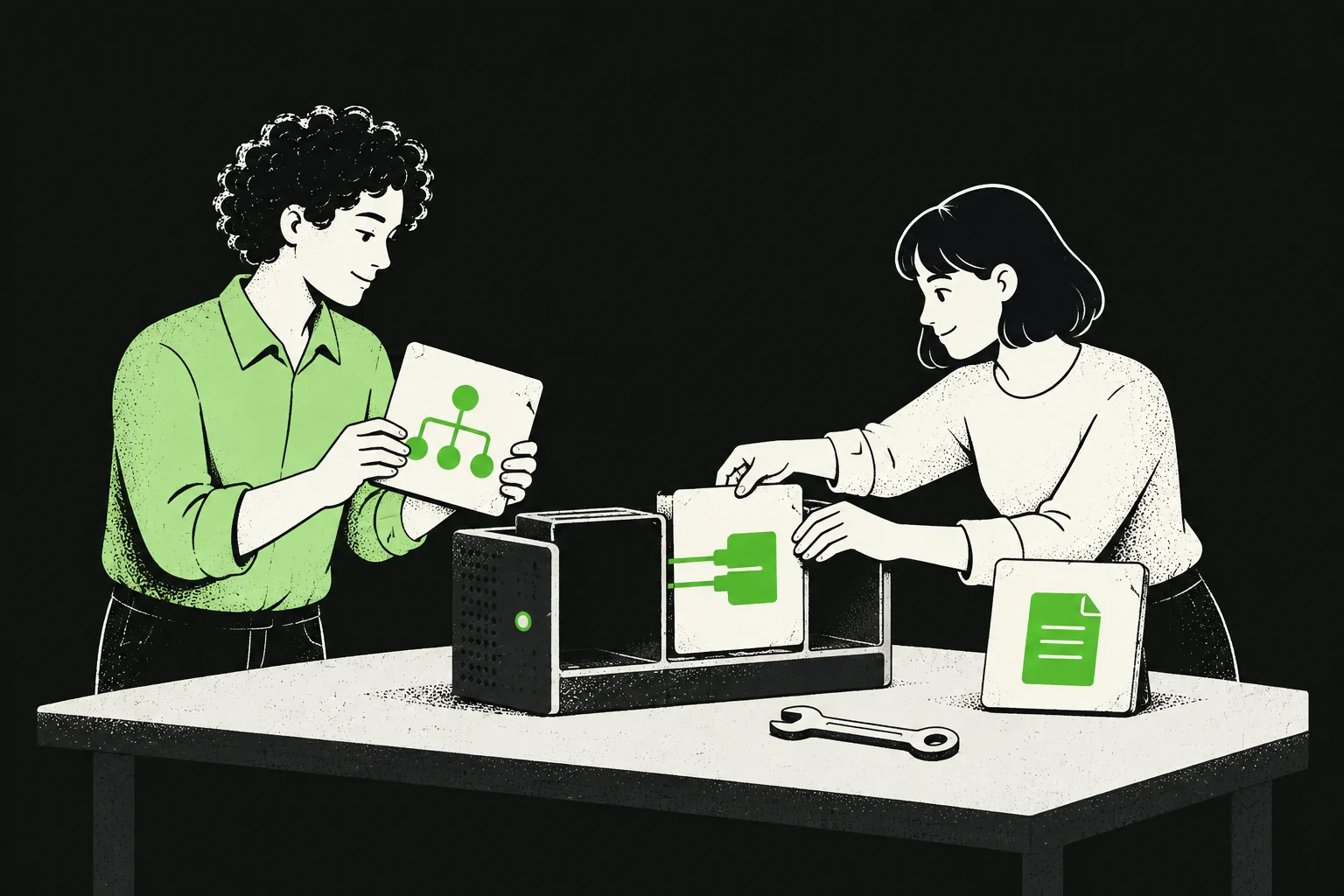 Bob and Alice assemble an open service toolkit.